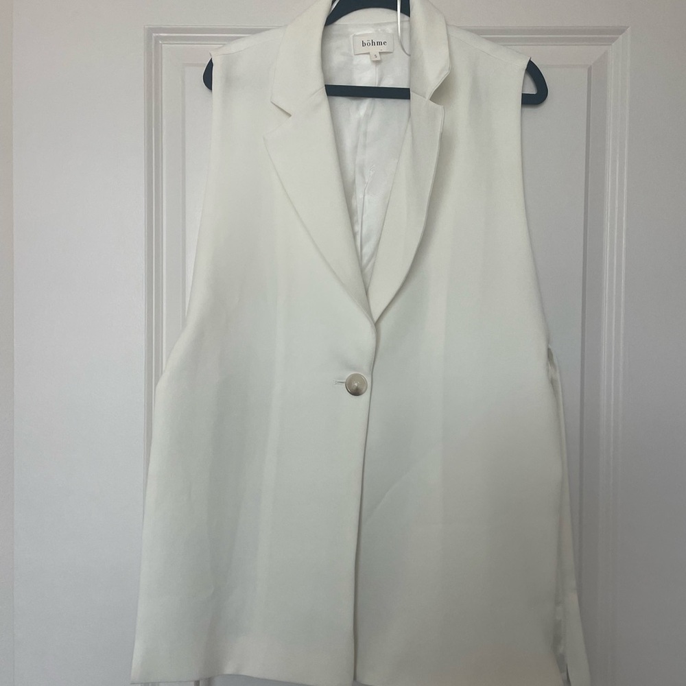 Single Button Up White Blouse - image 3